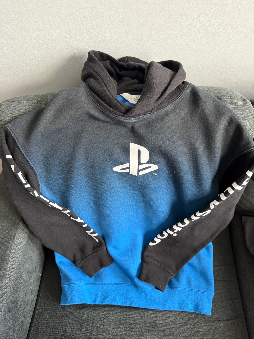 H&M Black & Blue PlayStation Logo Hoodie